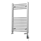 Zennor - Chrome Dual Fuel Towel Rail H800mm x W500mm Thermostatic WIFI - Curved