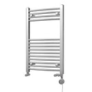 Zennor - Chrome Dual Fuel Towel Rail H800mm x W500mm Thermostatic - Curved