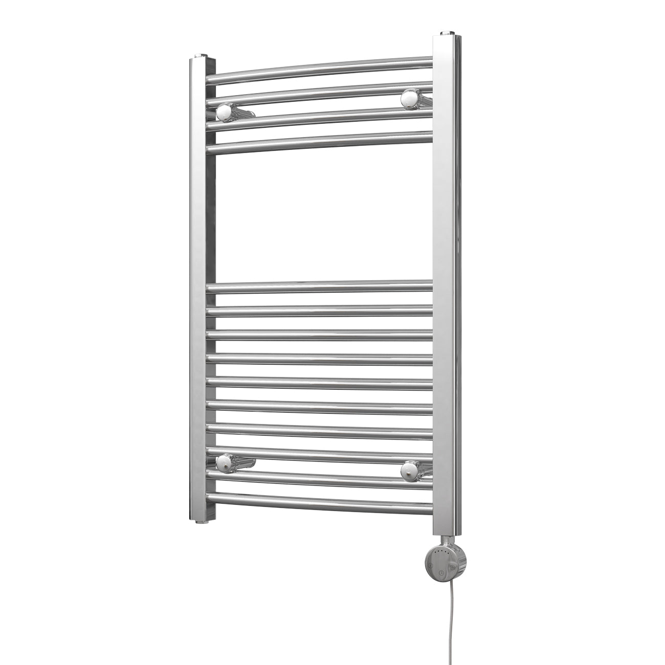 Zennor - Chrome Electric Towel Rail H800mm x W500mm Curved 300w Thermostatic
