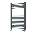 Zennor - Anthracite Dual Fuel Towel Rail H800mm x W500mm Standard - Curved