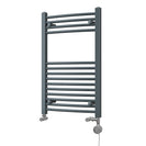 Zennor - Anthracite Dual Fuel Towel Rail H800mm x W500mm Thermostatic - Curved