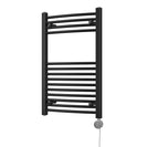 Zennor - Black Electric Towel Rail H800mm x W500mm Curved 300w Thermostatic
