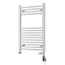 Zennor - White Dual Fuel Towel Rail H800mm x W500mm Thermostatic WIFI - Curved