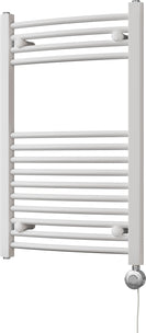 Zennor - White Electric Towel Rail H800mm x W500mm Curved 300w Thermostatic