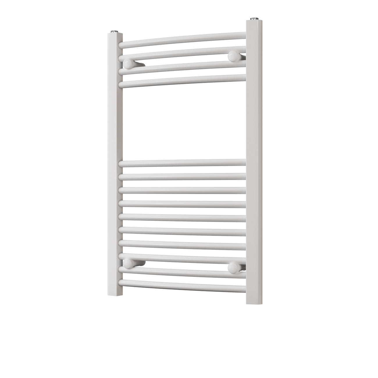 Zennor - White Heated Towel Rail - H800mm x W500mm - Curved