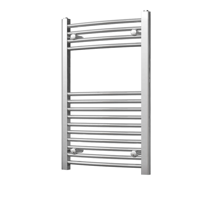 Zennor - Chrome Heated Towel Rail - H800mm x W500mm - Curved