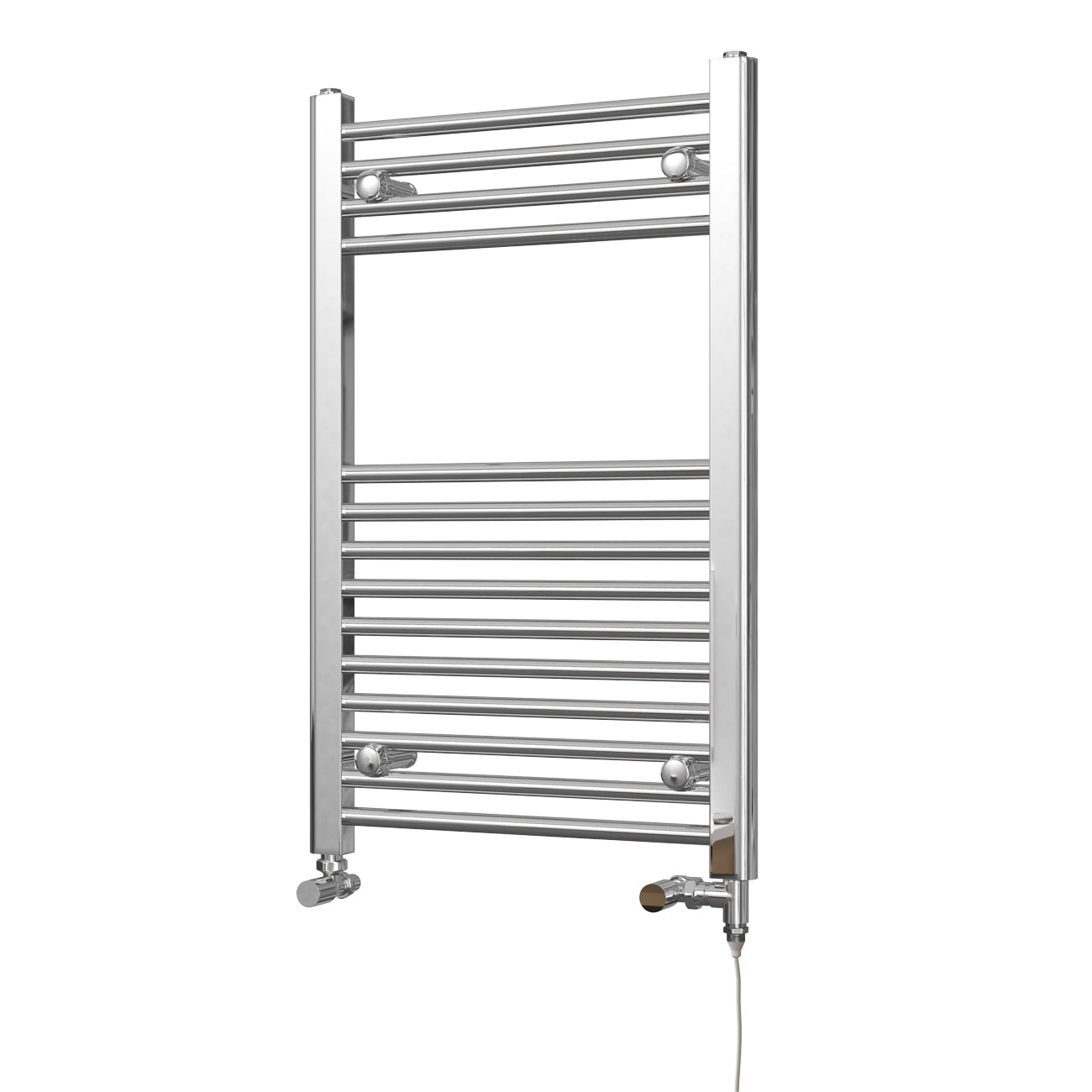 Zennor - Chrome Dual Fuel Towel Rail H800mm x W500mm Standard - Straight