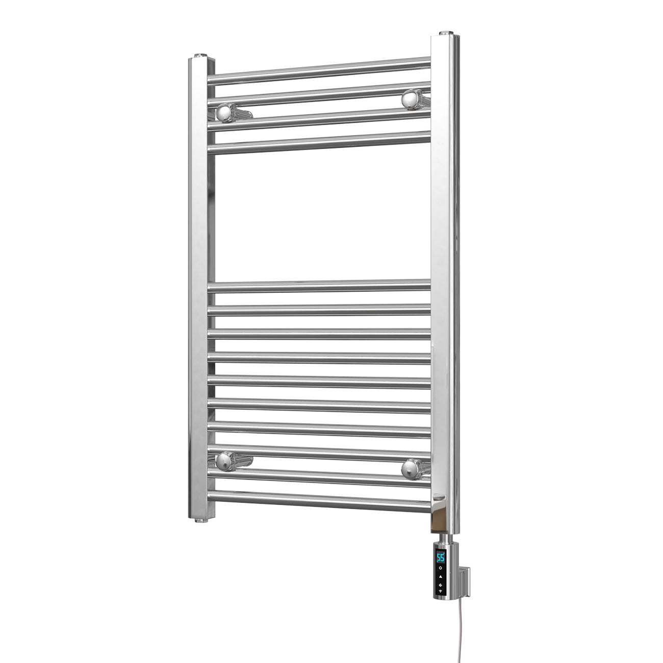 Zennor - Chrome Electric Towel Rail H800mm x W500mm Straight 300w Thermostatic WIFI
