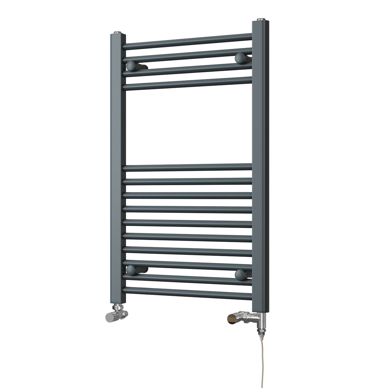 Zennor - Anthracite Dual Fuel Towel Rail H800mm x W500mm Standard - Straight