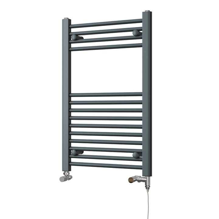 Zennor - Anthracite Dual Fuel Towel Rail H800mm x W500mm Standard - Straight