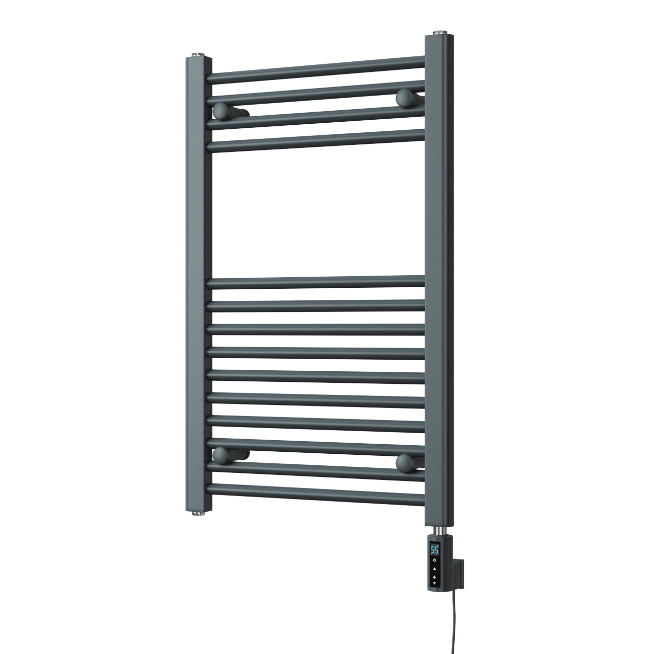 Zennor - Anthracite Electric Towel Rail H800mm x W500mm Straight 300w Thermostatic WIFI