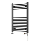 Zennor - Black Dual Fuel Towel Rail H800mm x W500mm Standard - Straight