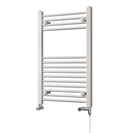 Zennor - White Dual Fuel Towel Rail H800mm x W500mm Standard - Straight