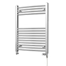 Zennor - Chrome Dual Fuel Towel Rail H800mm x W600mm Standard - Curved