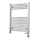 Zennor - Chrome Dual Fuel Towel Rail H800mm x W600mm Thermostatic - Curved