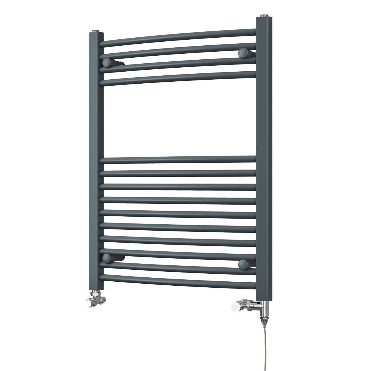 Zennor - Anthracite Dual Fuel Towel Rail H800mm x W600mm Standard - Curved
