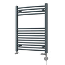 Zennor - Anthracite Dual Fuel Towel Rail H800mm x W600mm Thermostatic - Curved