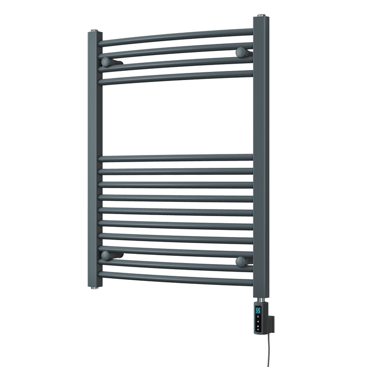 Zennor - Anthracite Electric Towel Rail H800mm x W600mm Curved 400w Thermostatic WIFI