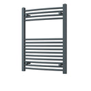 Zennor - Anthracite Heated Towel Rail - H800mm x W600mm - Curved