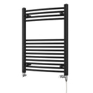 Zennor - Black Dual Fuel Towel Rail H800mm x W600mm Standard - Curved