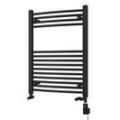Zennor - Black Dual Fuel Towel Rail H800mm x W600mm Thermostatic WIFI - Curved