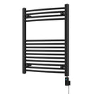 Zennor - Black Electric Towel Rail H800mm x W600mm Curved 400w Thermostatic WIFI