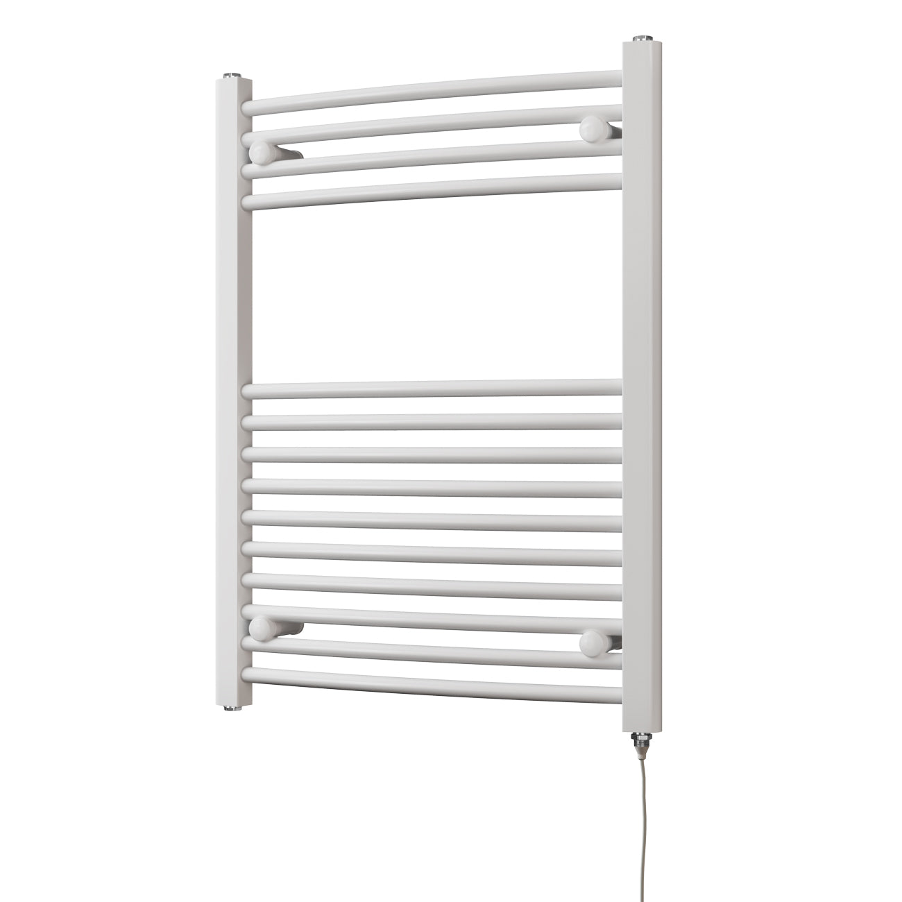 Zennor - White Electric Towel Rail H800mm x W600mm Curved 400w Standard