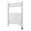 Zennor - White Dual Fuel Towel Rail H800mm x W600mm Thermostatic WIFI - Curved