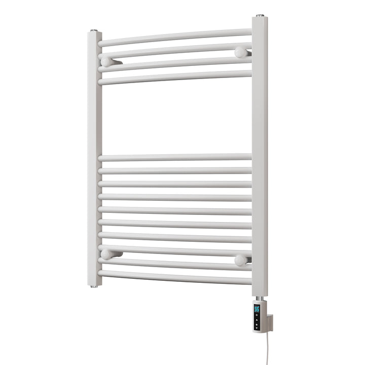 Zennor - White Electric Towel Rail H800mm x W600mm Curved 400w Thermostatic WIFI
