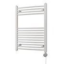 Zennor - White Electric Towel Rail H800mm x W600mm Curved 400w Thermostatic
