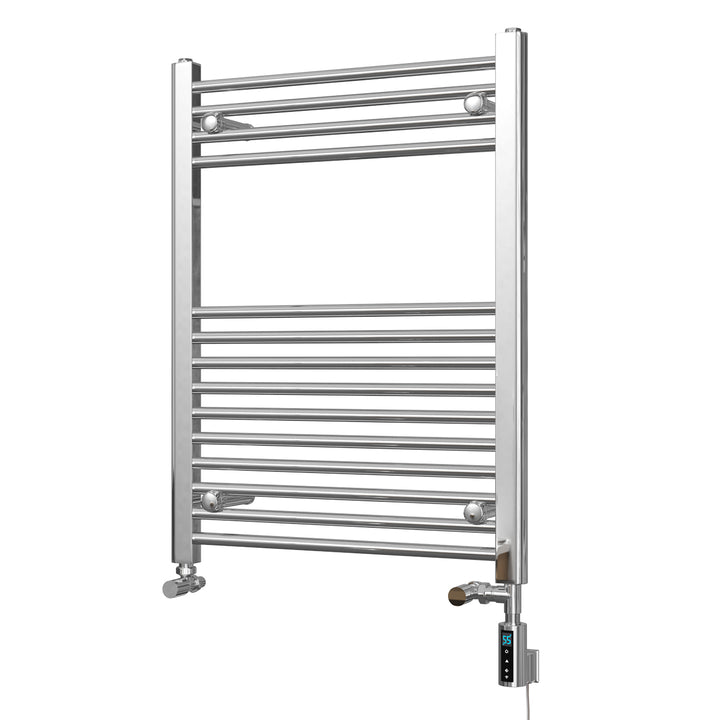 Zennor - Chrome Dual Fuel Towel Rail H800mm x W600mm Thermostatic WIFI - Straight