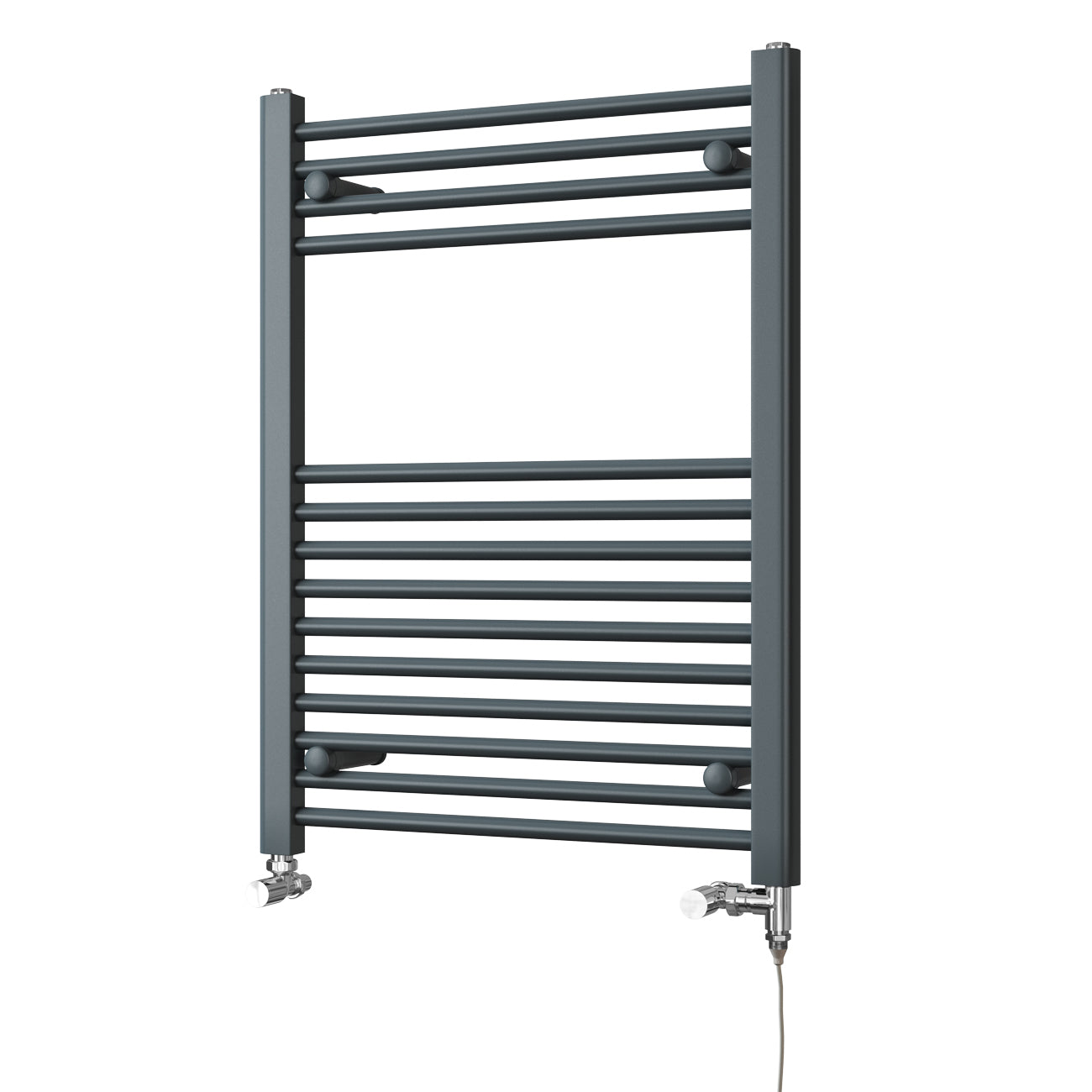 Zennor - Anthracite Dual Fuel Towel Rail H800mm x W600mm Standard - Straight