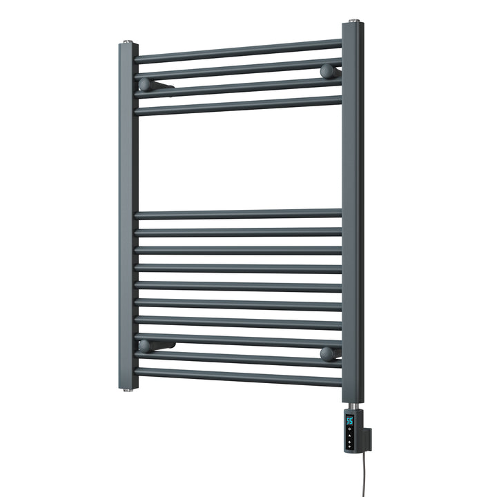 Zennor - Anthracite Electric Towel Rail H800mm x W600mm Straight 400w Thermostatic WIFI