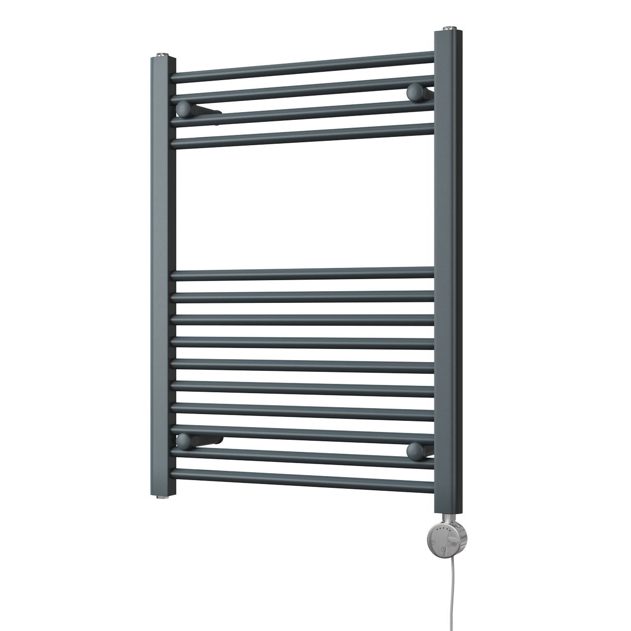 Zennor - Anthracite Electric Towel Rail H800mm x W600mm Straight 300w Thermostatic