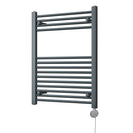 Zennor - Anthracite Electric Towel Rail H800mm x W600mm Straight 400w Thermostatic