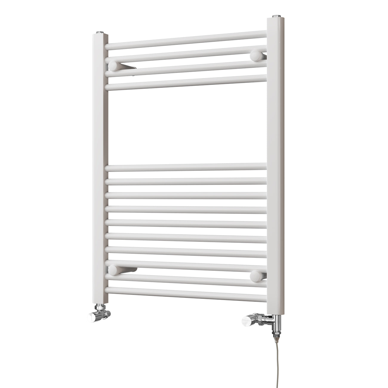 Zennor - White Dual Fuel Towel Rail H800mm x W600mm Standard - Straight