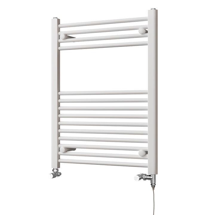 Zennor - White Dual Fuel Towel Rail H800mm x W600mm Standard - Straight
