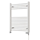 Zennor - White Dual Fuel Towel Rail H800mm x W600mm Standard - Straight