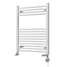 Zennor - White Dual Fuel Towel Rail H800mm x W600mm Thermostatic - Straight