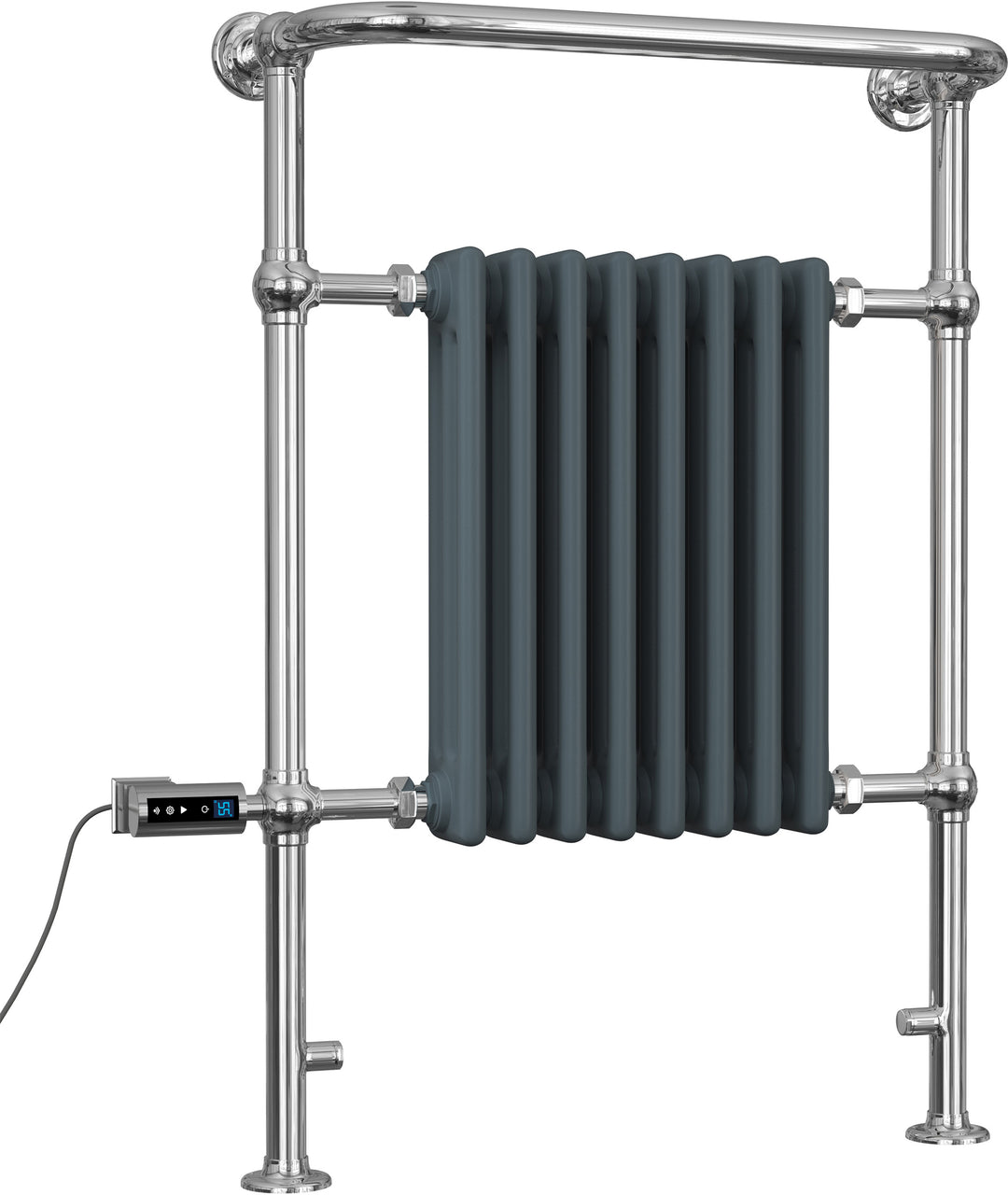 Arundel anthracite traditional electric towel rail, 963mm x 673mm, 600W thermostatic WiFi radiator