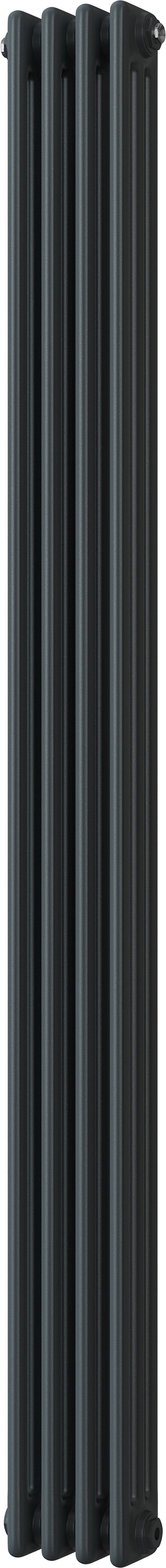 Alpha - Anthracite Vertical Column Radiator H1800mm x W198mm 3 Column