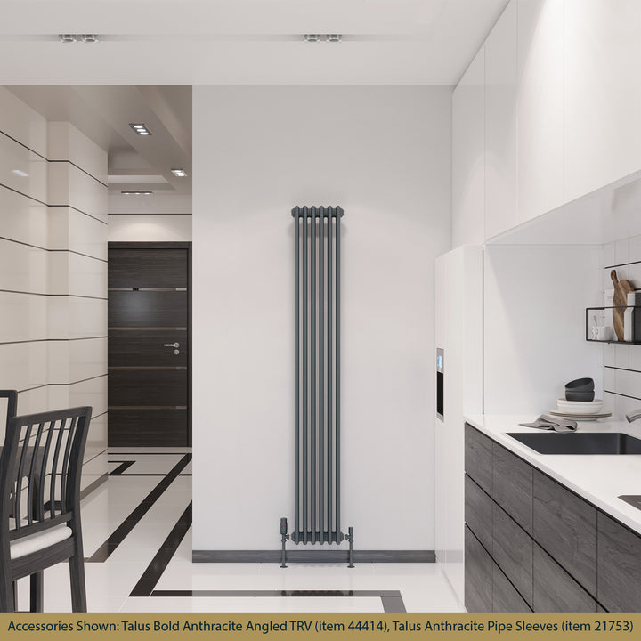 Alpha - Anthracite Vertical Column Radiator H1800mm x W287mm 3 Column - Feet Included