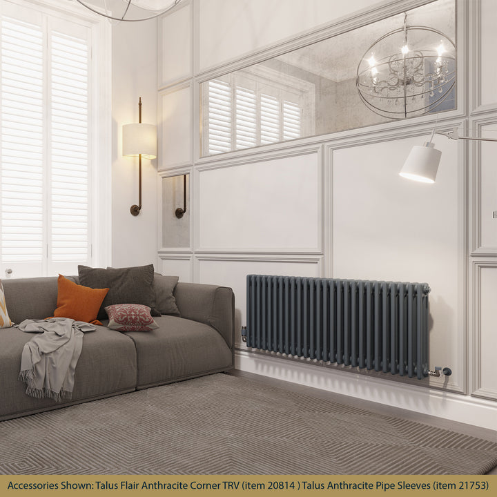 Alpha - Anthracite Column Radiator H500mm x W1177mm 3 Column - Feet Included