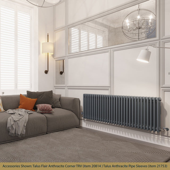 Alpha - Anthracite Column Radiator H500mm x W1355mm 3 Column - Feet Included