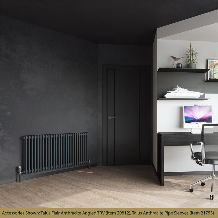 Alpha - Anthracite Column Radiator H600mm x W1177mm 3 Column