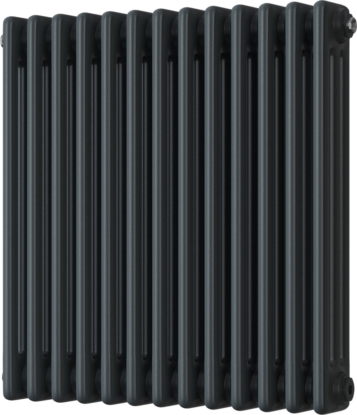 Alpha - Anthracite Column Radiator H600mm x W599mm 3 Column