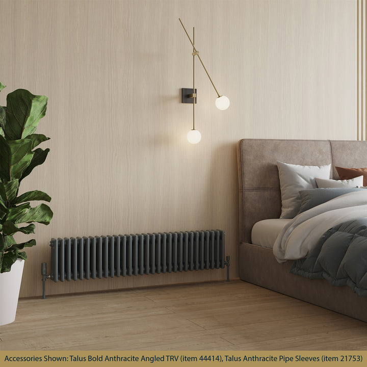 Alpha - Anthracite Column Radiator H300mm x W1340mm 4 Column - Feet Included