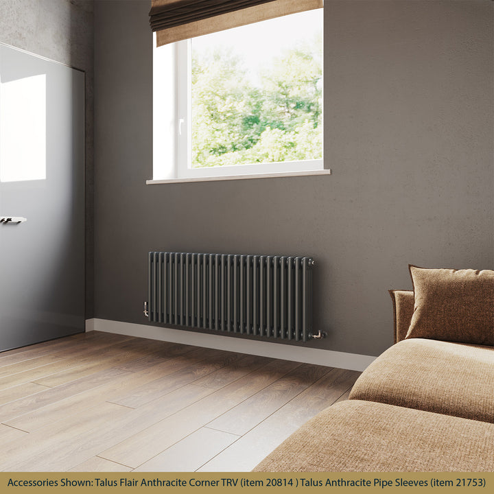 Alpha - Anthracite Column Radiator H500mm x W1164mm 4 Column - Feet Included