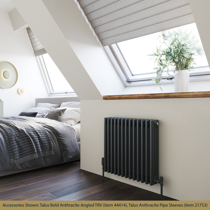 Alpha - Anthracite Column Radiator H600mm x W592mm 4 Column - Feet Included