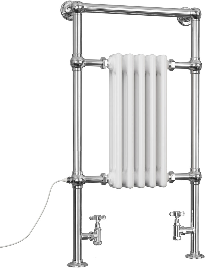 Adisham - Traditional Dual Fuel Towel Rail H963mm x W538mm Standard - Floor Standing